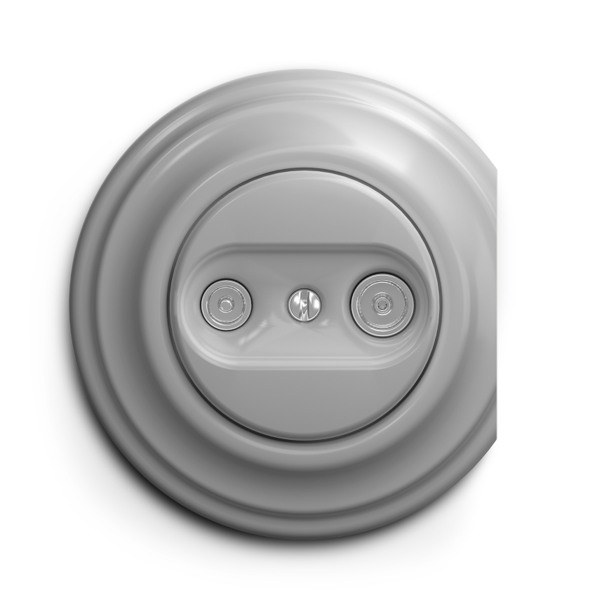 Kliklap - Vintage telefonstik TV+R (terminal) grå