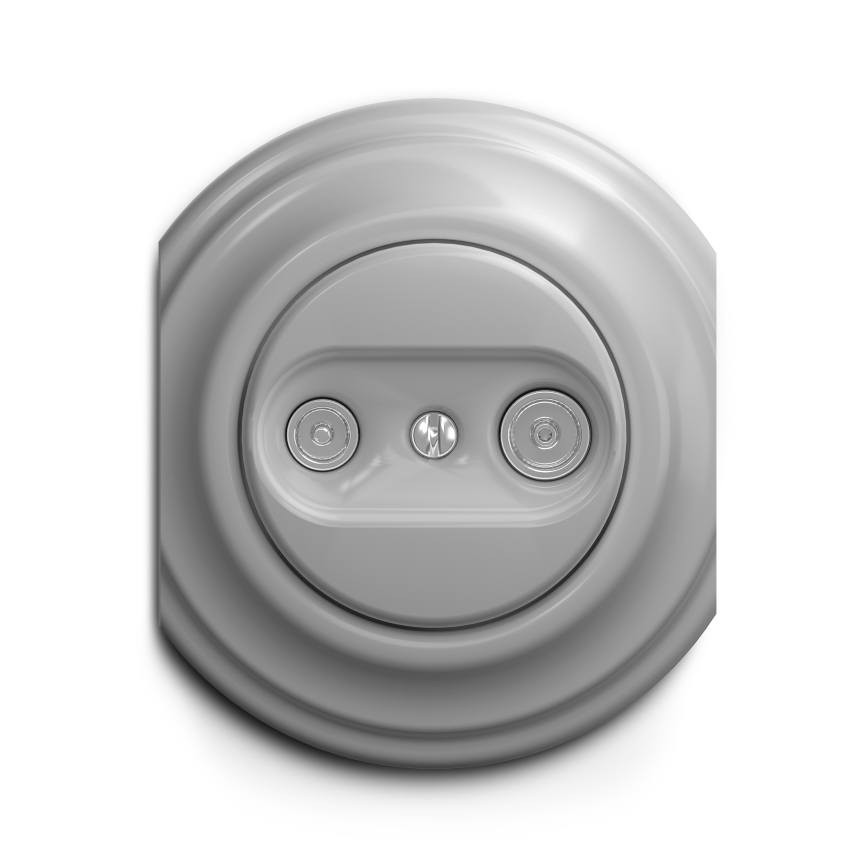 Kliklap - Vintage telefonstik TV+R (terminal) grå