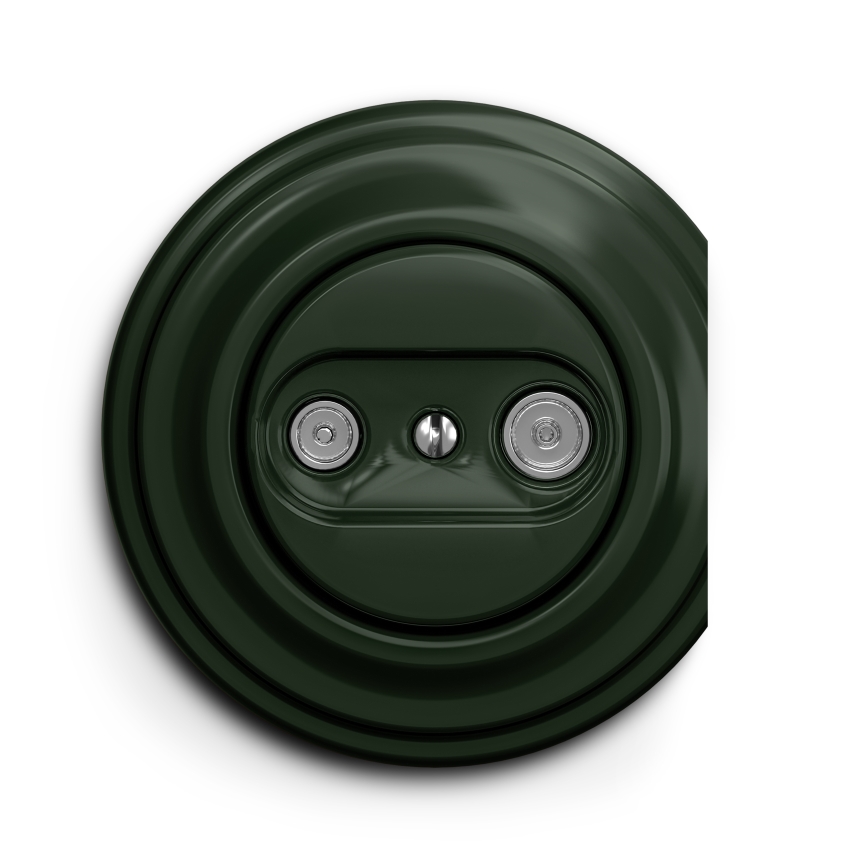Kliklap - Vintage telefonstik TV+R (terminal) grøn