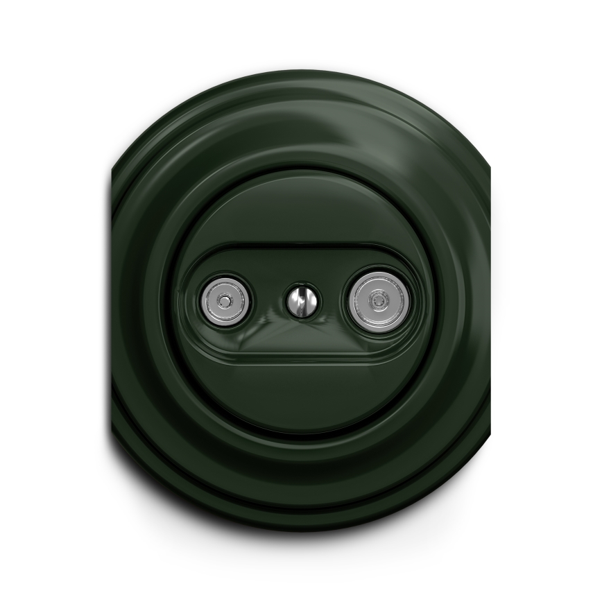 Kliklap - Vintage telefonstik TV+R (terminal) grøn