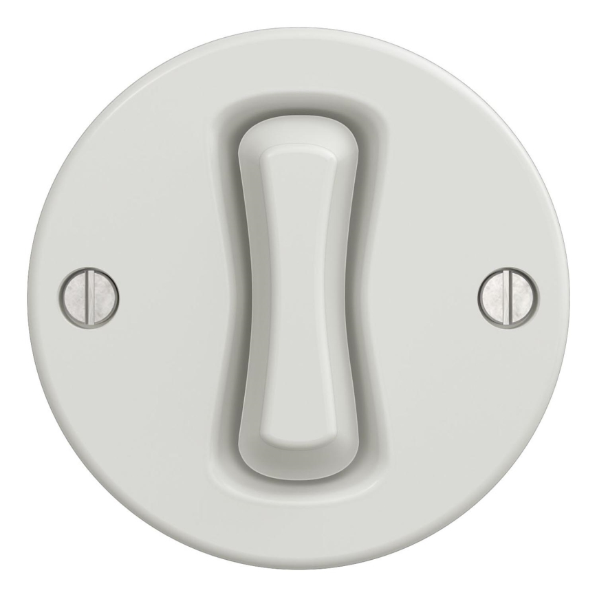 Kliklap - Vintage trappekontakt uden ramme no. 6 hvid