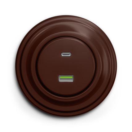 Kliklap - Vintage USB-stik A+C brun