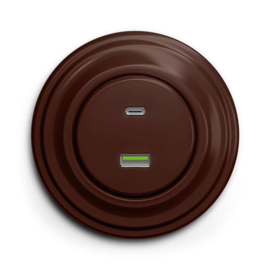 Kliklap - Vintage USB-stik A+C brun