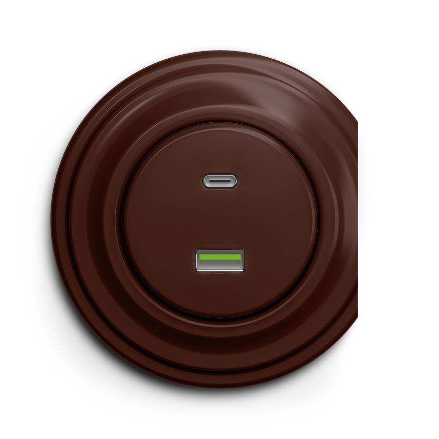 Kliklap - Vintage USB-stik A+C brun