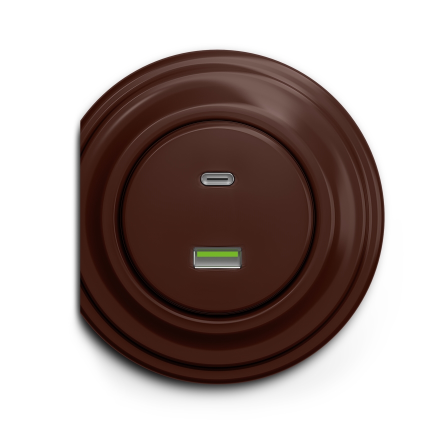 Kliklap - Vintage USB-stik A+C brun