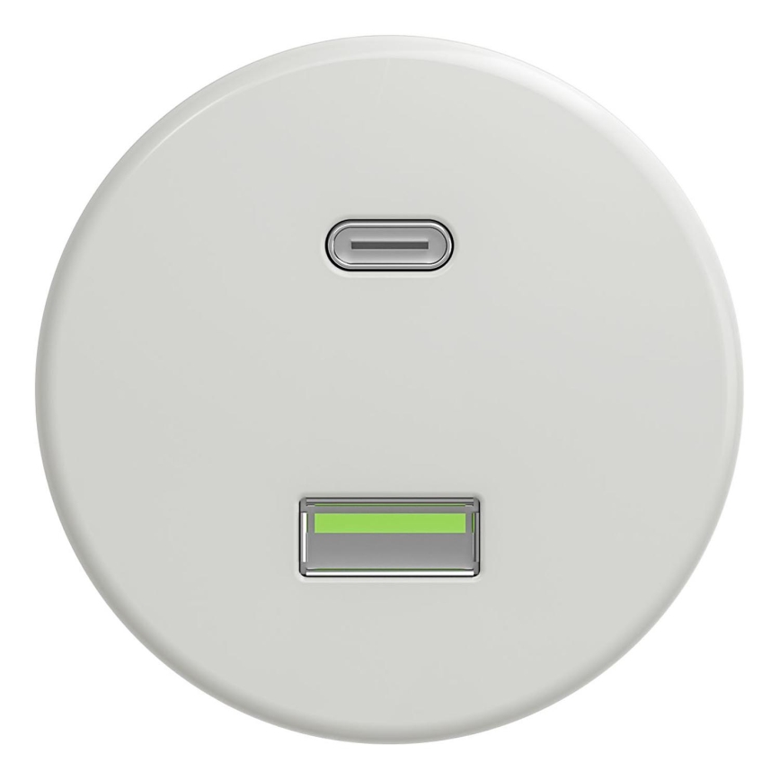 Kliklap - Vintage USB-stik A+C hvid