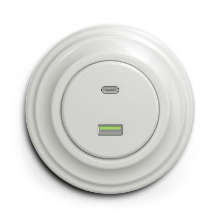 Kliklap - Vintage USB-stik A+C hvid
