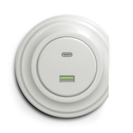 Kliklap - Vintage USB-stik A+C hvid