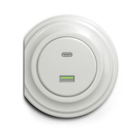 Kliklap - Vintage USB-stik A+C hvid