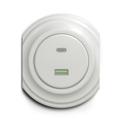 Kliklap - Vintage USB-stik A+C hvid