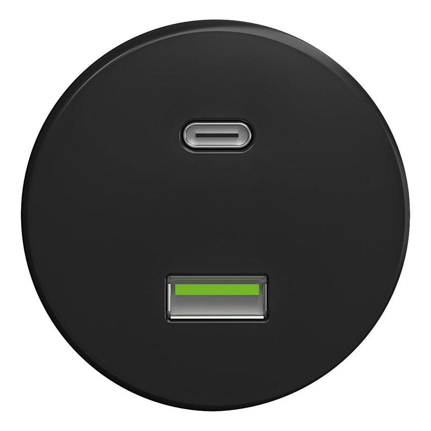 Kliklap - Vintage USB-stik A+C sort