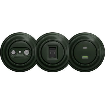 Kliklap - Vintage USB-stik A+C uden ramme grøn