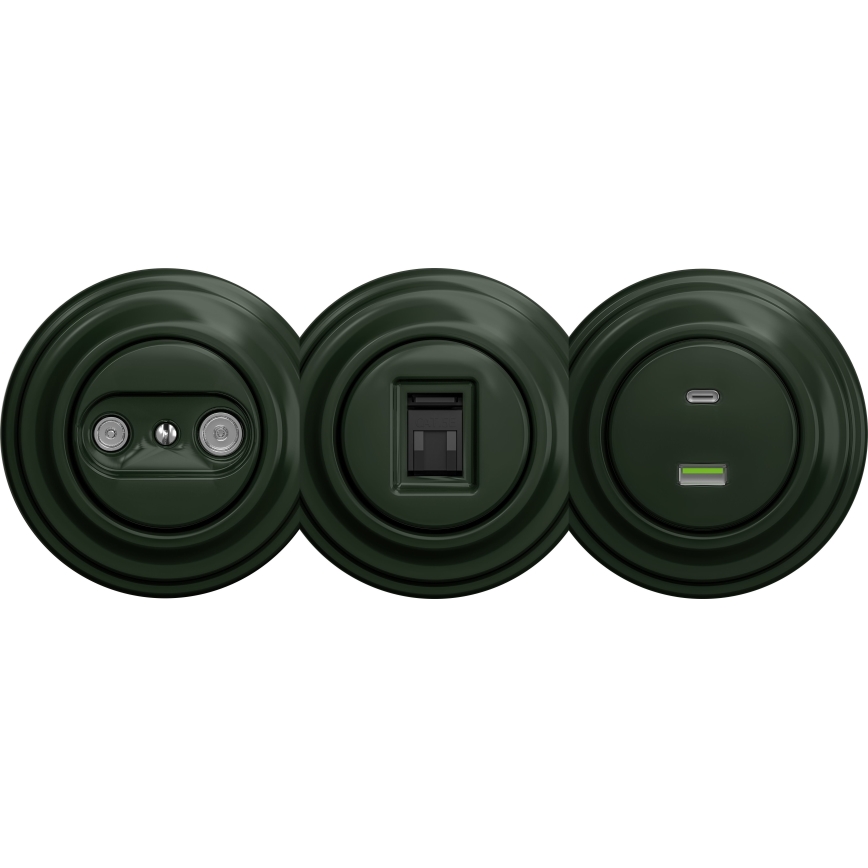 Kliklap - Vintage USB-stik A+C uden ramme grøn