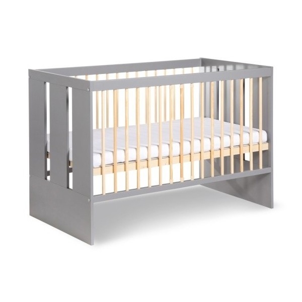 KLUPŚ - Babyseng PAULINE 120x60 cm fyrretræ/grå