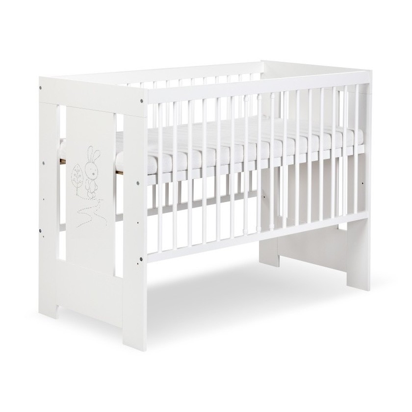 KLUPŚ - Babyseng SAFARI 120x60 cm med kanin fyrretræ/hvid