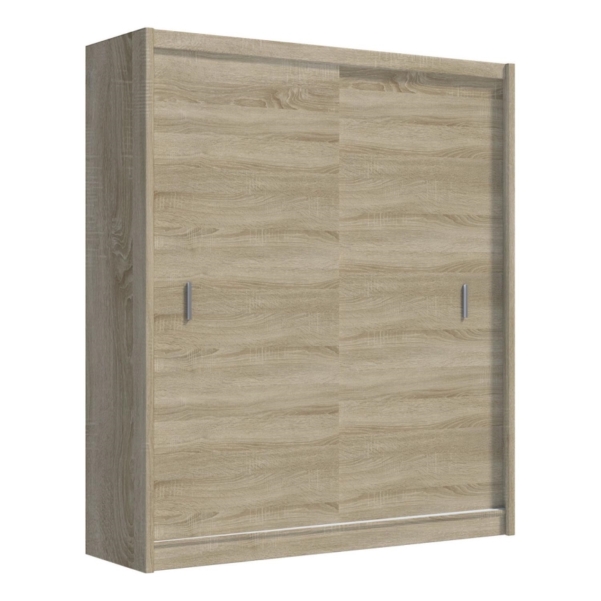 Klædeskab med skydedøre SAPHIRA 203x215 cm eg sonoma