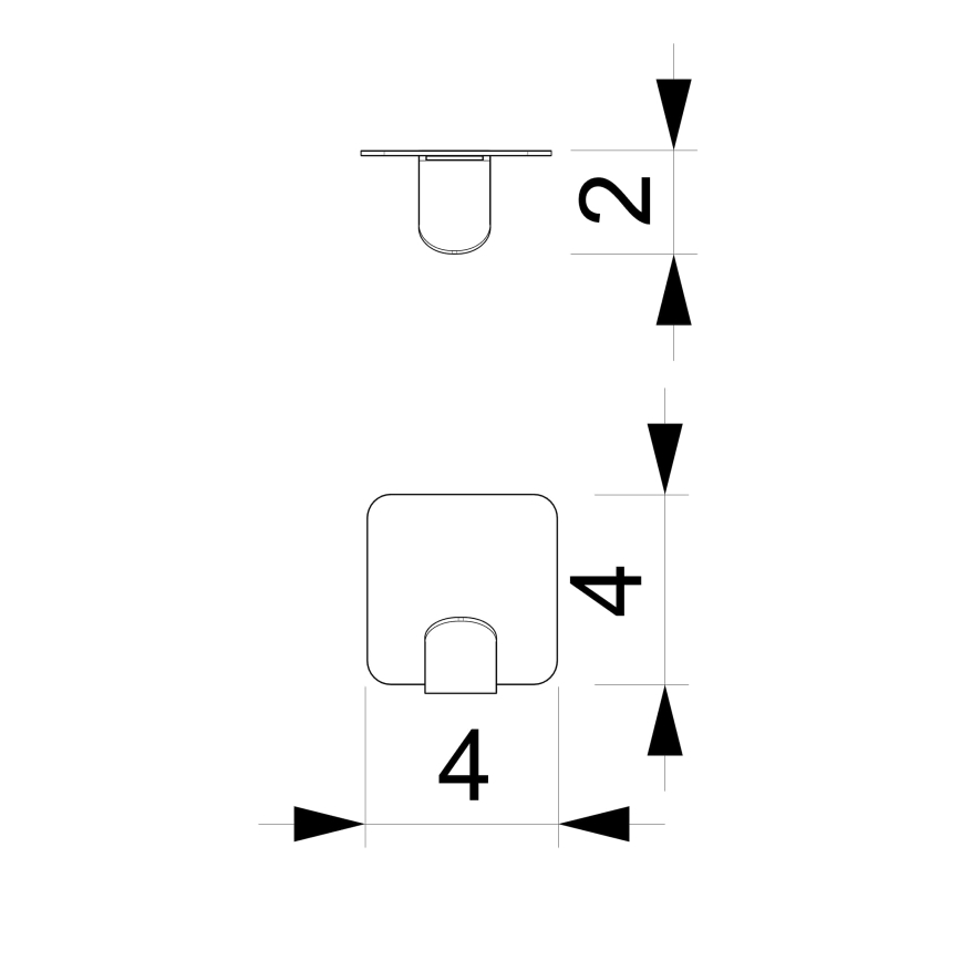 Knage 4x4 cm sort