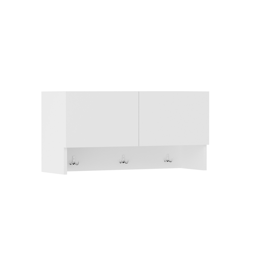 Knagerække med opbevaringsplads POOL 30x60 cm hvid