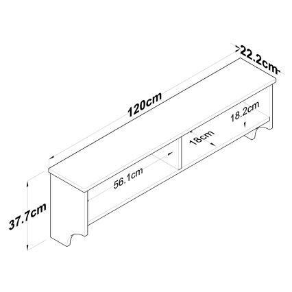 Knagerække RANI 120x37,2 cm hvid/beige