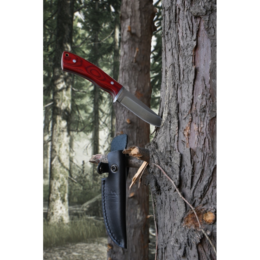 Kniv med læderskede 21 cm