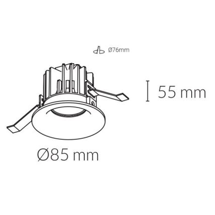 Kohl Lighting - LED indbygningslampe til badeværelse LUXO LED/12W/230V IP65