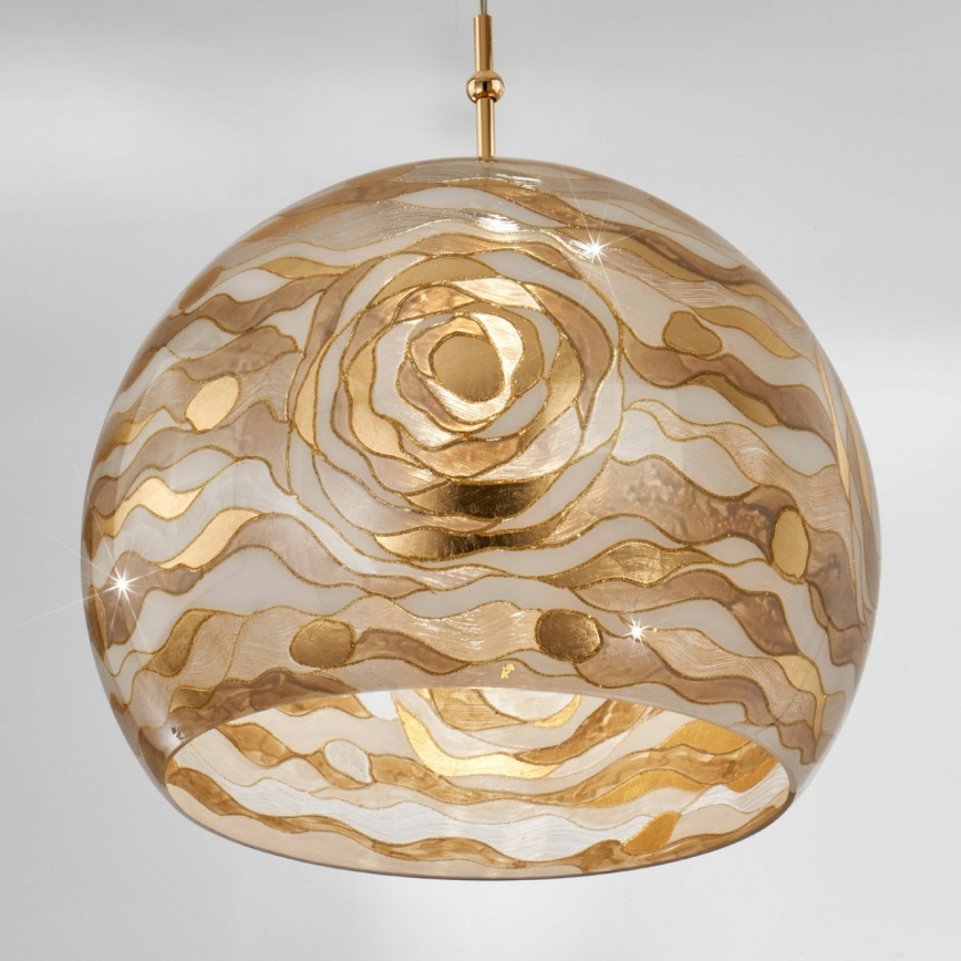 Kolarz 0392.31L.3.Aq.Ch - Pendel LUNA 1xE27/60W/230V 24K guldfarvet