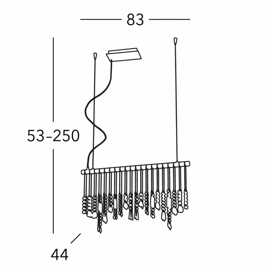 Kolarz 104.85.5 - Lysekrone i krystal STRETTA 5xG9/40W/230V skinnende krom