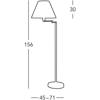 Kolarz 264.41.4 - Gulvlampe HILTON 1xE27/60W/230V