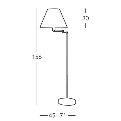 Kolarz 264.41.6 - Gulvlampe HILTON 1xE27/60W/230V