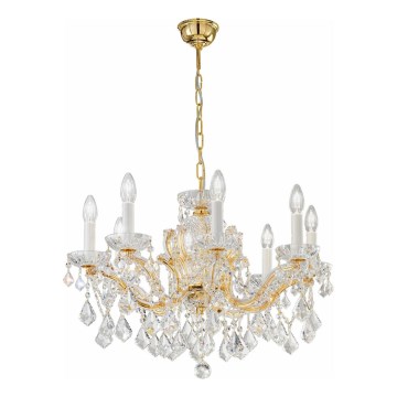Kolarz 3149.88.3.KoT - Lysekrone i krystal m. kædeophæng MARIA LOUISE 8xE14/40W/230V 24K guldfarvet