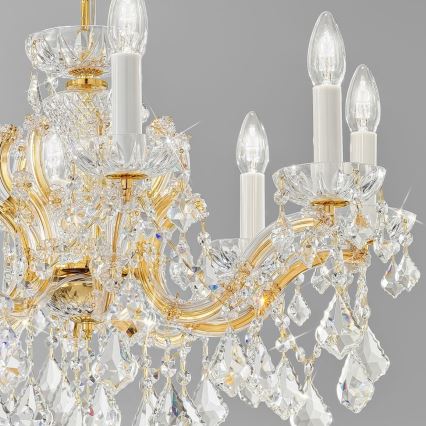 Kolarz 3149.88.3.KoT - Lysekrone i krystal m. kædeophæng MARIA LOUISE 8xE14/40W/230V 24K guldfarvet
