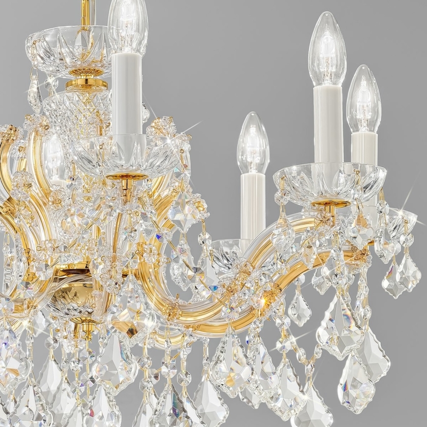 Kolarz 3149.88.3.KoT - Lysekrone i krystal m. kædeophæng MARIA LOUISE 8xE14/40W/230V 24K guldfarvet