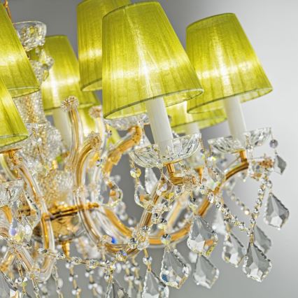 Kolarz 3149.88.3.KoT - Lysekrone i krystal m. kædeophæng MARIA LOUISE 8xE14/40W/230V 24K guldfarvet