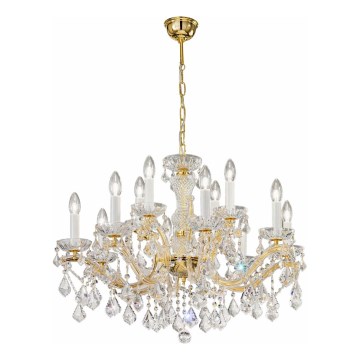 Kolarz 3149.88+4.3.KoT - Lysekrone i krystal m. kædeophæng MARIA LOUISE 12xE14/40W/230V 24K guldfarvet