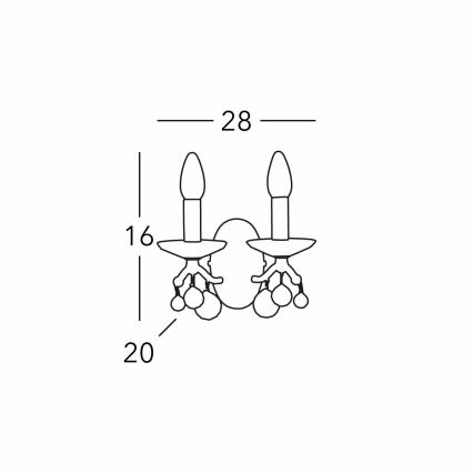 Kolarz 3234.62.3.KoT - Krystal væglampe CARMEN 2xE14/60W/230V 24K guld