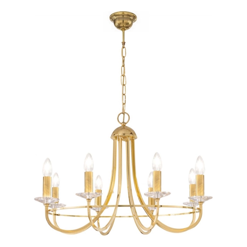 Kolarz 330.88.8C - Lysekrone i krystal m. kædeophæng IMPERIAL 8xE14/60W/230V guldfarvet
