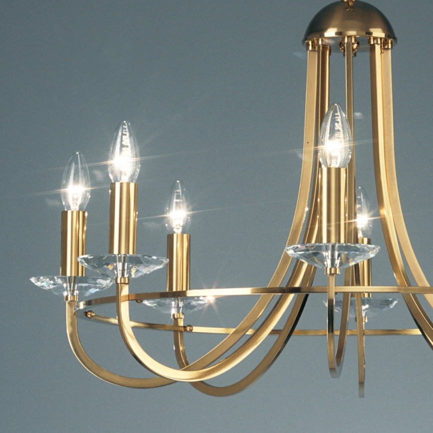 Kolarz 330.88.8C - Lysekrone i krystal m. kædeophæng IMPERIAL 8xE14/60W/230V guldfarvet