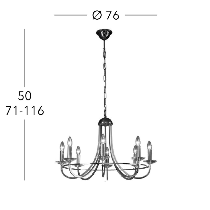Kolarz 330.88.8C - Lysekrone i krystal m. kædeophæng IMPERIAL 8xE14/60W/230V guldfarvet