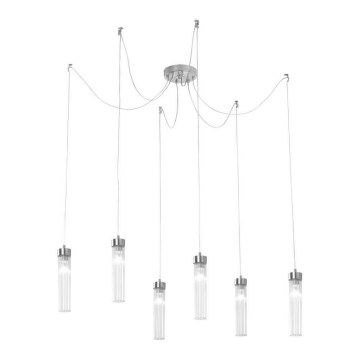 Kolarz 6009.30650 - Pendel RAGGIO 6xE14/25W/230V edderkop sølvfarvet