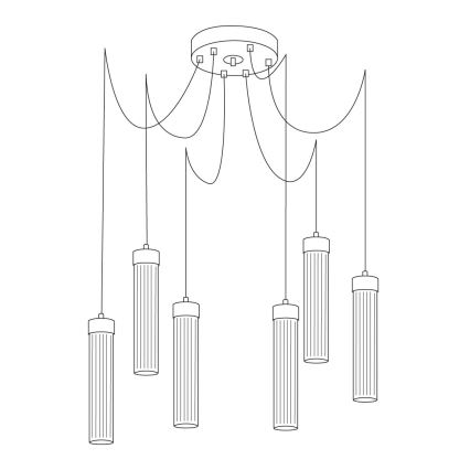 Kolarz 6009.30650 - Pendel RAGGIO 6xE14/25W/230V edderkop sølvfarvet
