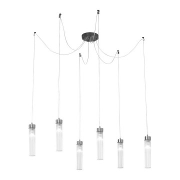 Kolarz 6009.30660 - Pendel RAGGIO 6xE14/25W/230V edderkop mat krom