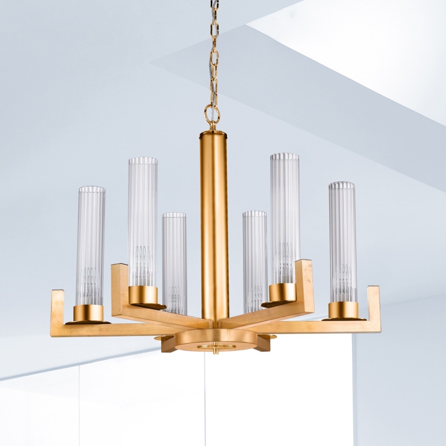 Kolarz 6009.80630 - Lysekrone RAGGIO 6xE14/25W/230V 24K guld
