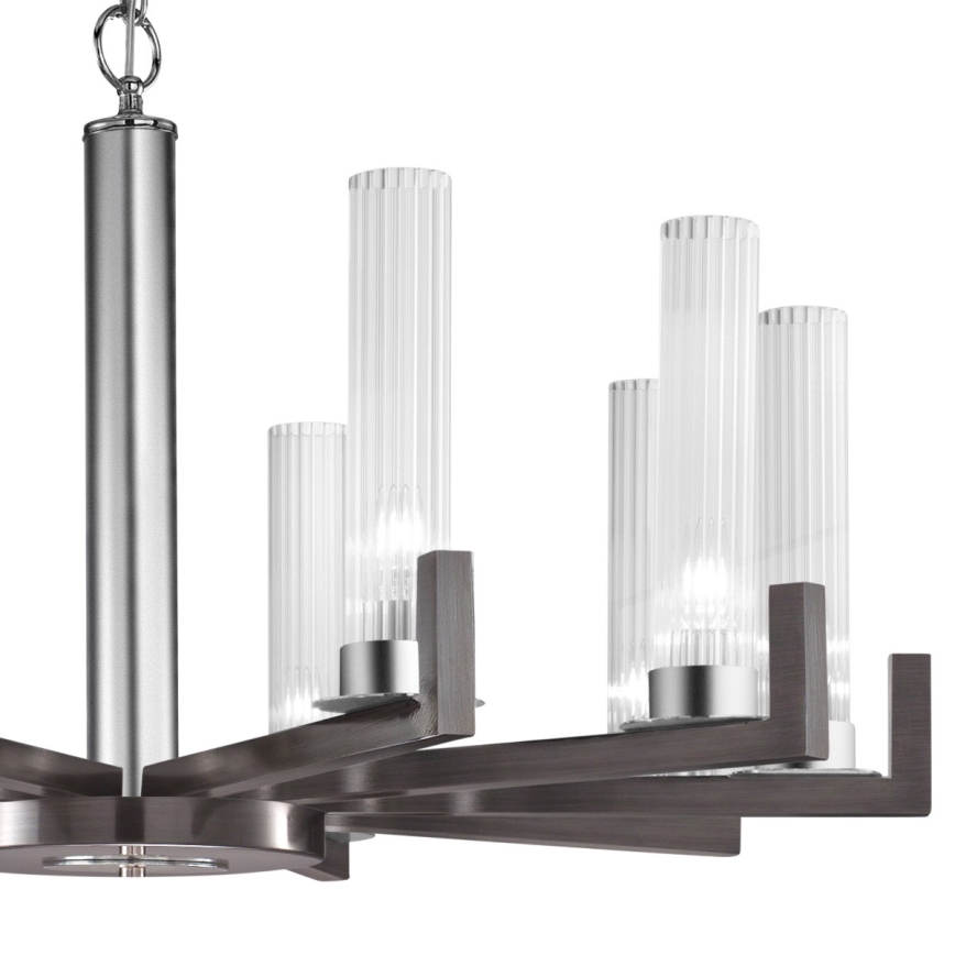 Kolarz 6009.81060 - Loftlampe på kæde RAGGIO 10xE14/25W/230V mat krom