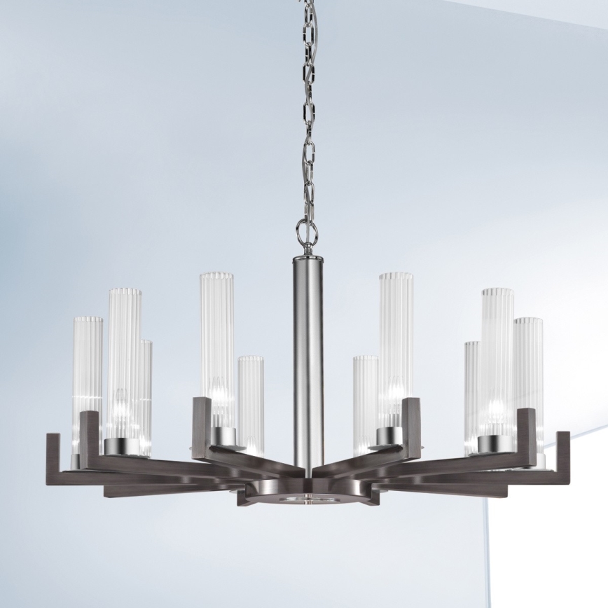 Kolarz 6009.81060 - Loftlampe på kæde RAGGIO 10xE14/25W/230V mat krom