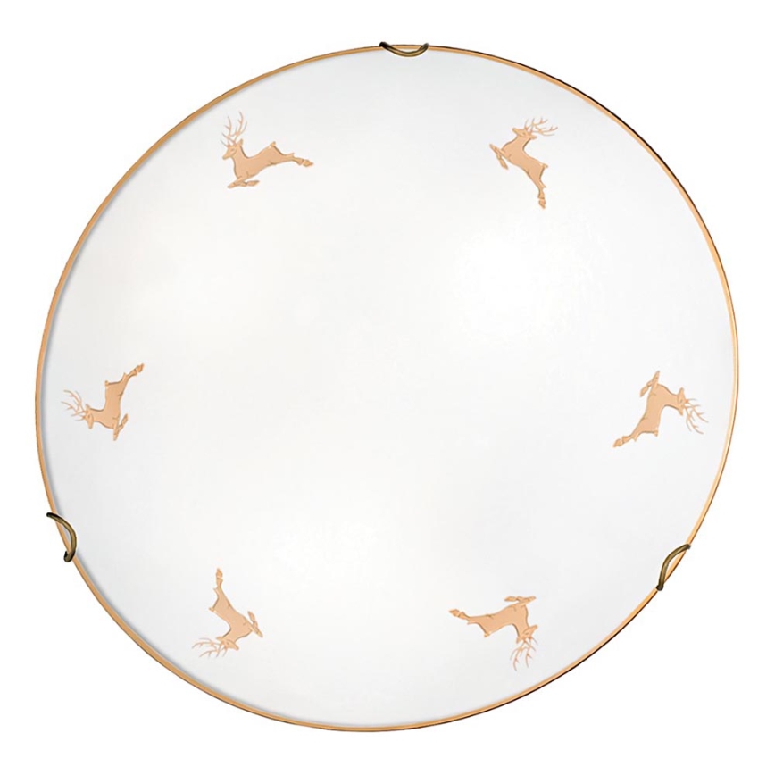 Kolarz 731.12.4.150 - Væglampe NONNA 2xE27/60W/230V Ø 40 cm, hjortegevir, rosaguld