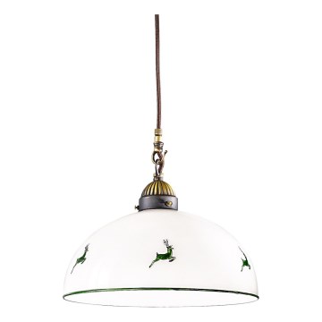 Kolarz 731.30.101 - Pendel NONNA 1xE27/75W/230V diameter 30 cm hjort grøn