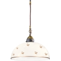 Kolarz 731.30.171 - NONNA pendel på wire, 1xE27/75W/230V, Ø 30 cm, med blomstermotiv, rosaguld
