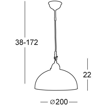 Kolarz 731.30.21 - Pendel NONNA 1xE27/75W/230V