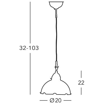 Kolarz 731.30.53 - Pendel NONNA 1xE27/75W/230V