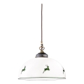 Kolarz 731.32.102 - Pendel NONNA 1xE27/75W/230V diameter 36 cm hjort grøn